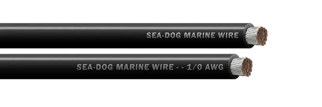 Sea Dog 1/0 AWG Black Battery Cable, 25 Feet
