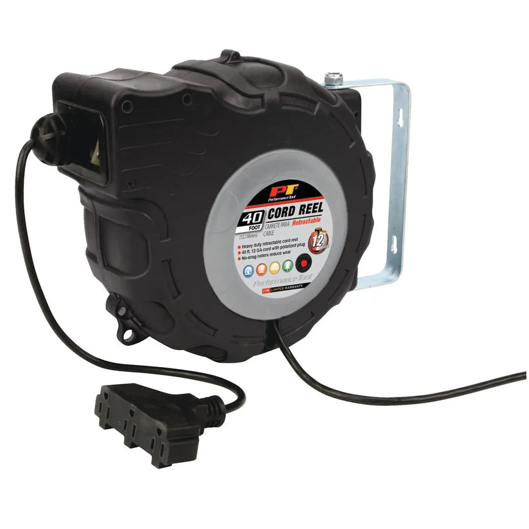 Perform Tool W2278 40ft 12-Gauge Retractable Power Cord