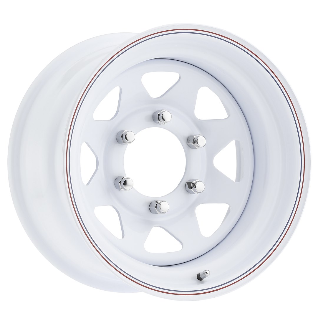 Raceline White Spoke Wheel 16x8 Inches 8x6.5 Bolt Pattern