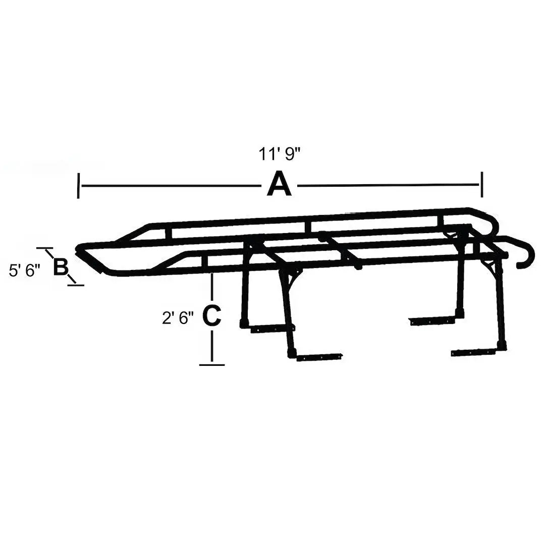 TrailFX Contractor Ladder Rack - 1500 lb Capacity, Part Number FCLR001B