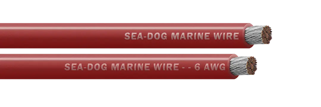 Sea Dog 6 AWG Red Battery Cable, 100 Feet - Heavy-Duty Marine Power Cable for Reliable Connections