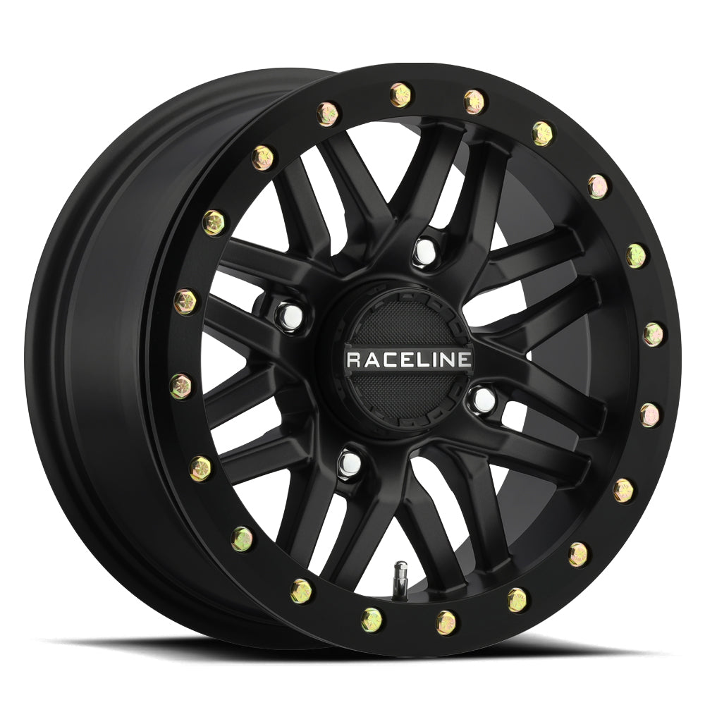 Raceline R9B91B5705652 Black Ryno Wheel with Black Ring, 15x7 Inches