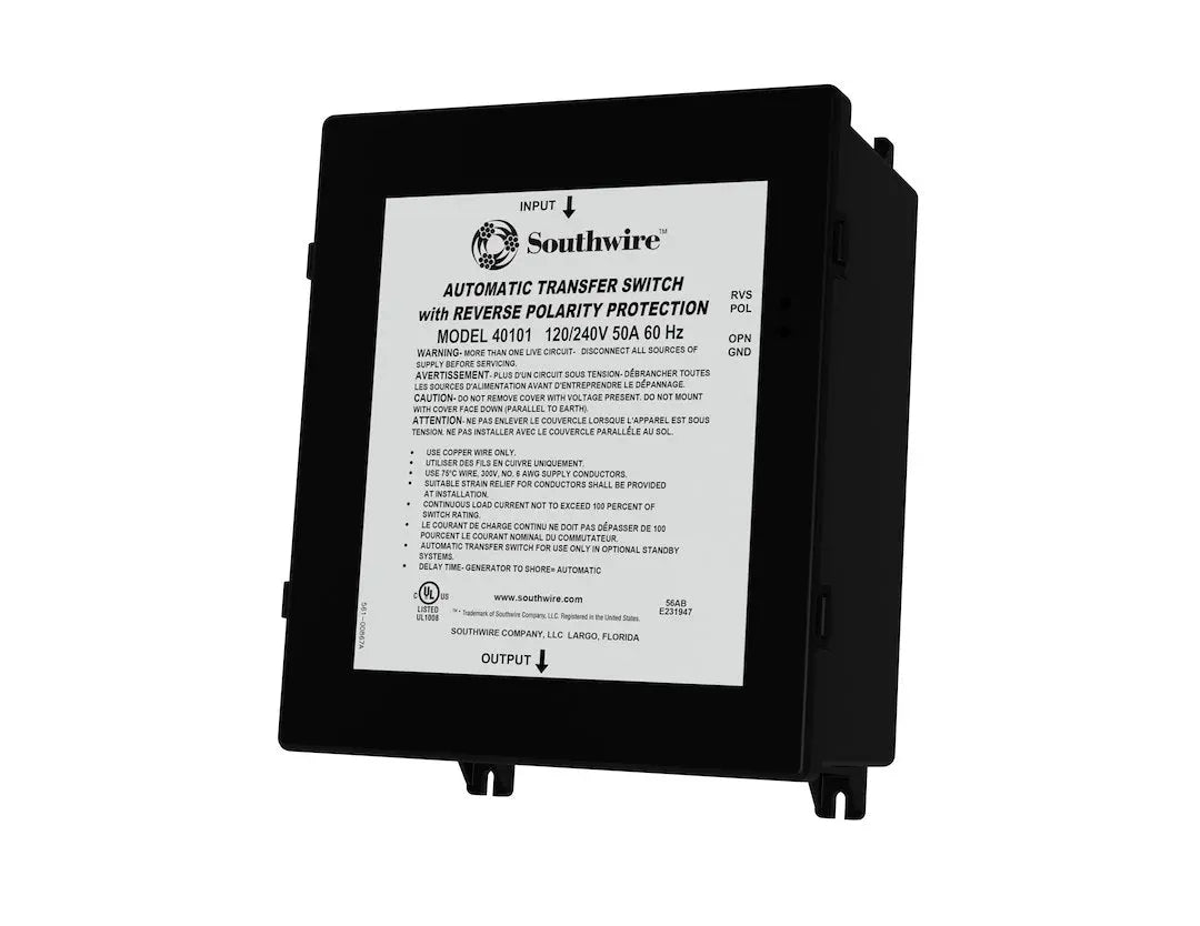 Southwire 40101001 50A Reverse Polarity Low Cost Transfer Switch