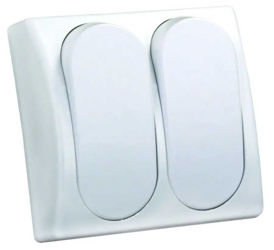JR Products Mod SPST On/Off Double Switch with W