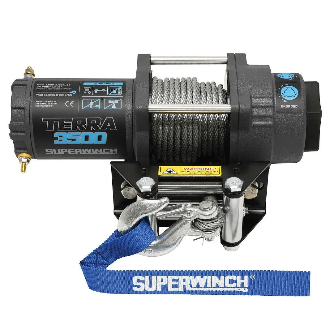 Superwinch 3500 lbs. 12V DC Winch with 7/32 inch x 32 ft Synthetic Rope