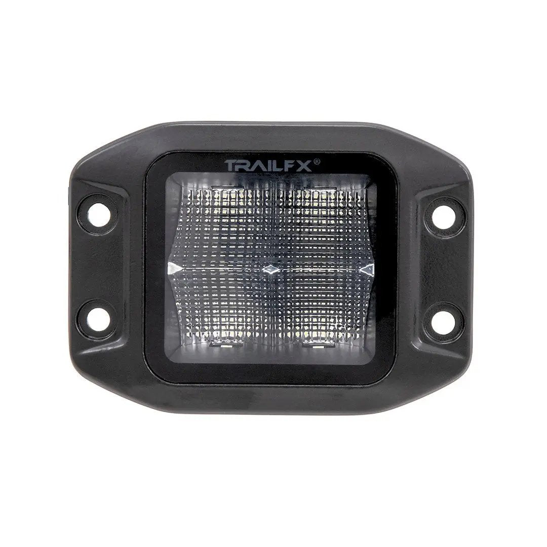 TrailFX 2X2 Pod 4x5W Flush Mount LED Light - Black Single Fixture (Part #2X2FMBKF1) by TRAILFX