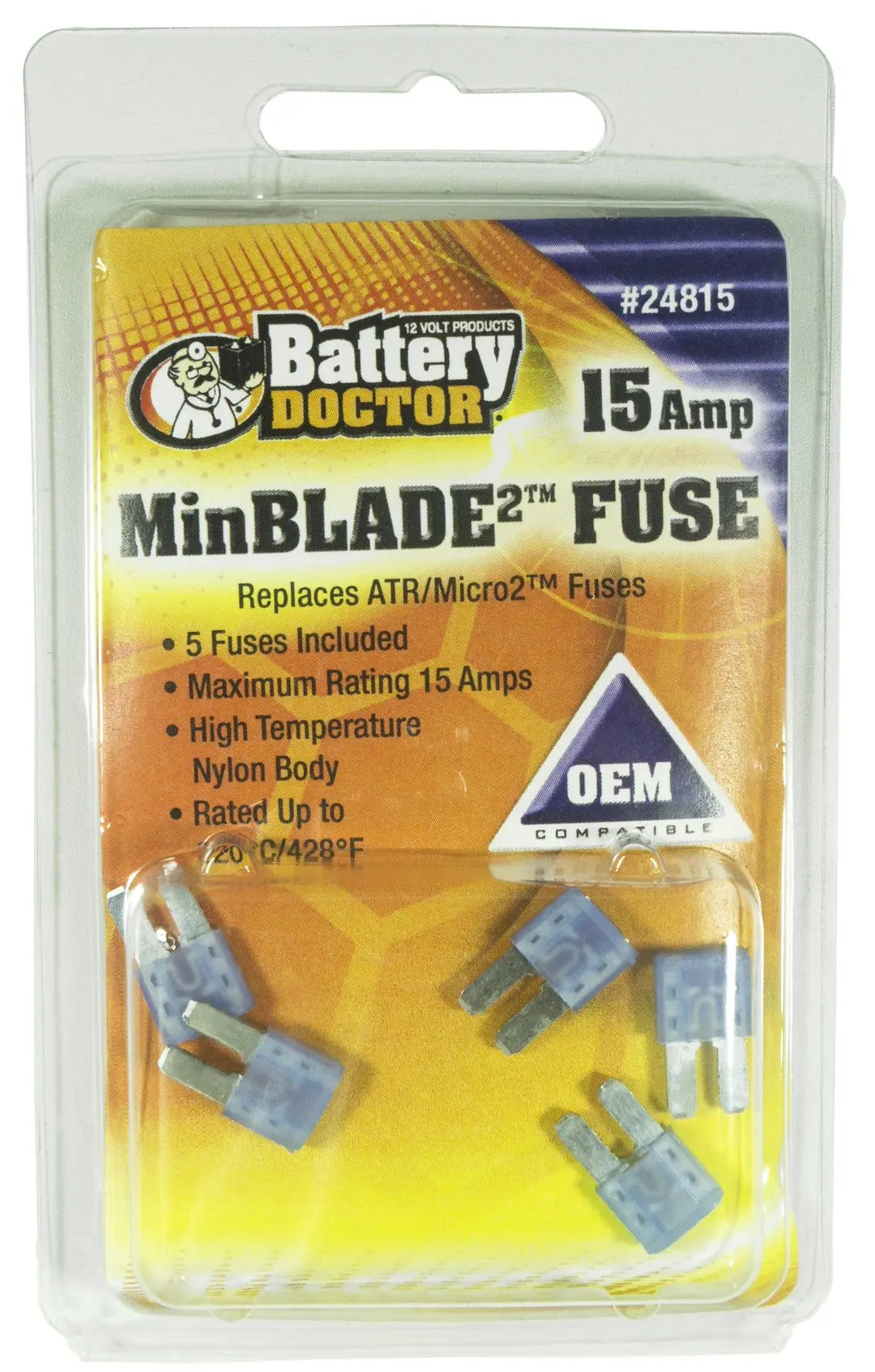 WIRTHCO MinBlade2 Fuse - 15 Amp, Durable Electrical Protection