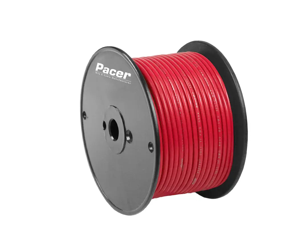 PACER WUL16RD25 16 AWG UL Red Thermoplastic Copper Wire, 25 Feet Roll