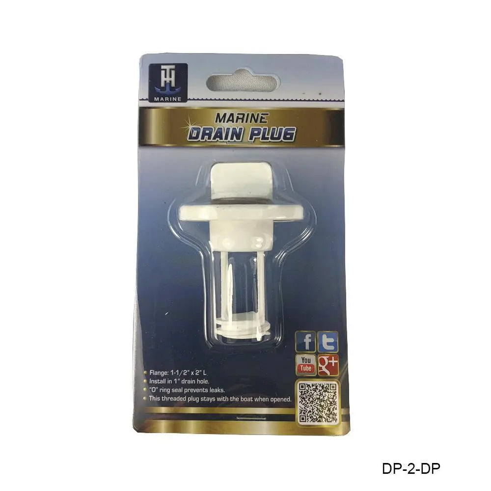 T-H Marine White Drain Plug DP2DP for Marine Applications