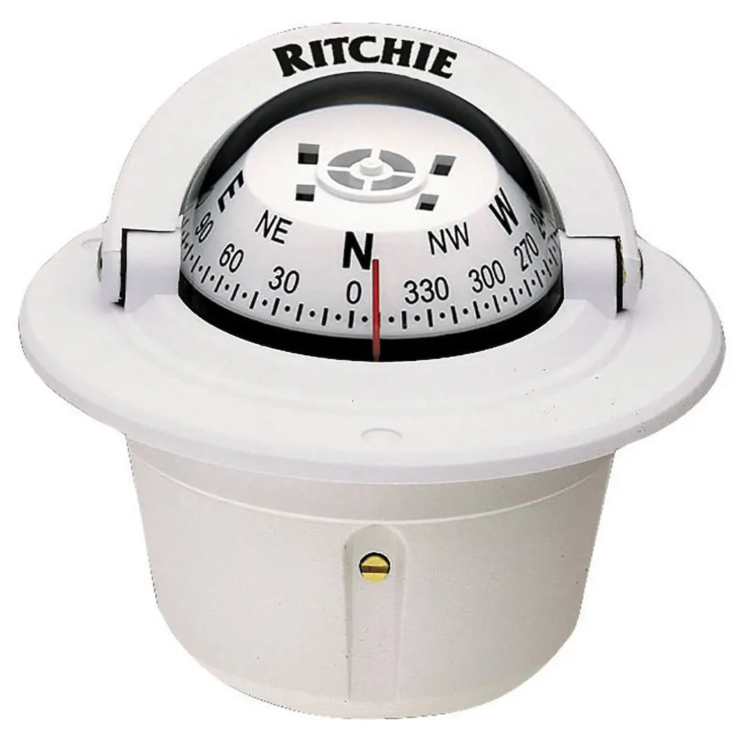 Ritchie Navi F50W Compass Flush Mount with 2.75-Inch Dial in White