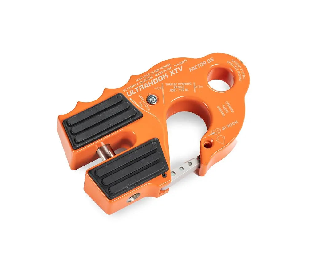 Factor 55 Ultrahook XTV Orange Recovery Hook with High-Strength Design