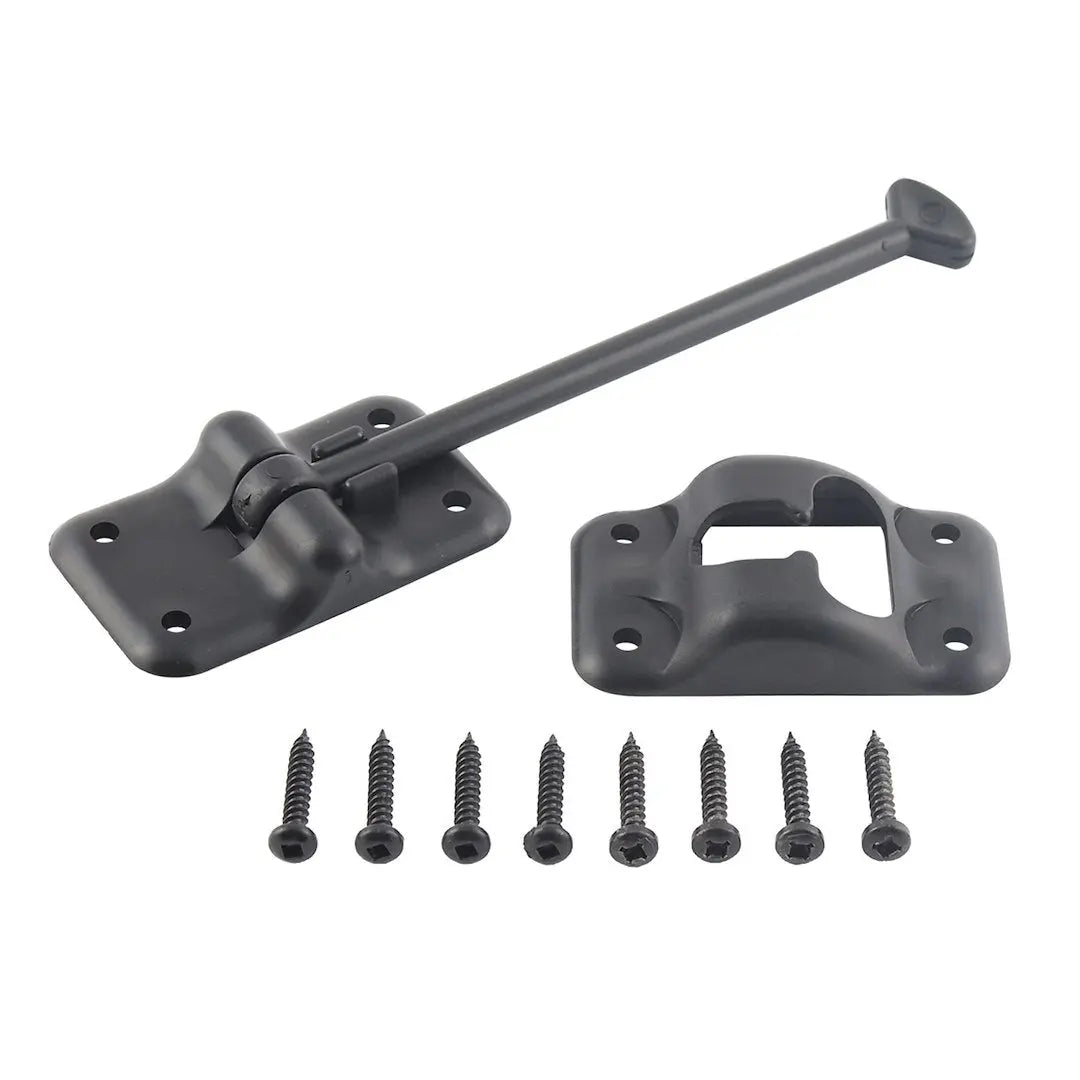 AP Products Plastic Door Holdback 6 ft Black - Durable Door Security Accessory