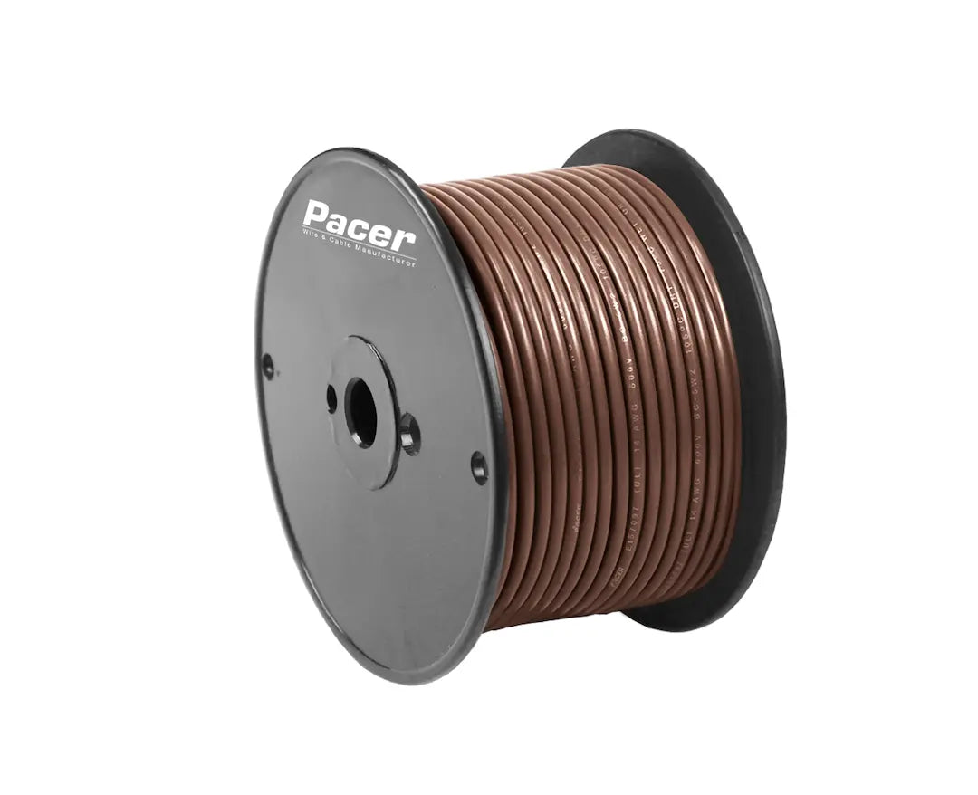 PACER 14 AWG UL Listed Brown Thermoplastic Copper Wire, 100 ft Reel