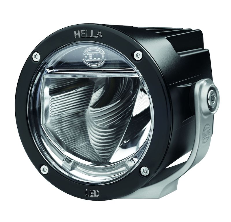 HELLA Light RE 4000X LED Black Mirror for Enhanced Vehicle Visibility - Part Number 012206021