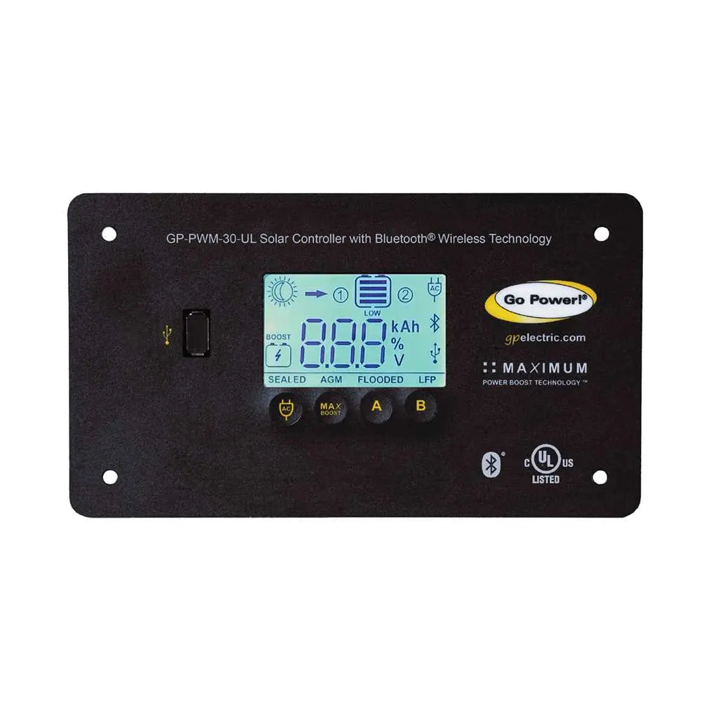 GO POWER GP-PWM-30-UL 30 Amp PWM Digital Solar Charge Controller