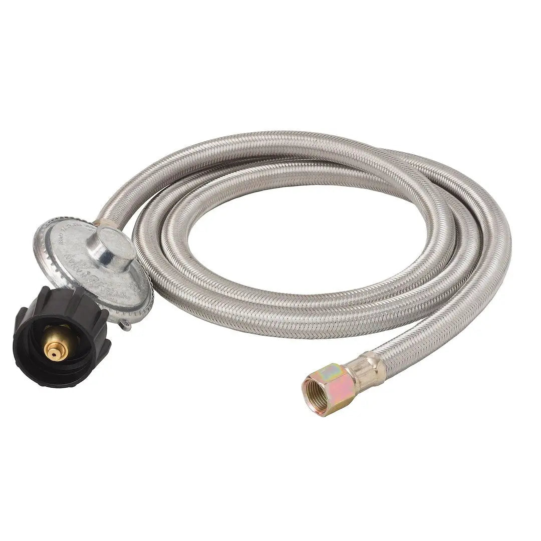 Flame King Steel Braid Hose with Regulator – Durable Propane Connection