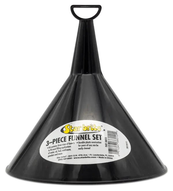 Star Brite 3-Piece Funnel Set (Part Number 038010) for Marine and Automotive Use