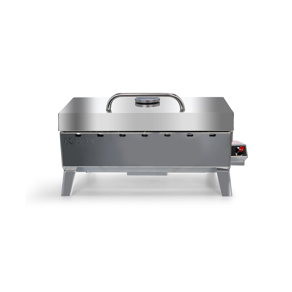 Camco Marine Grill-Stow N Go 160 with Thermostat – Compact Gas Grill for Marine Use