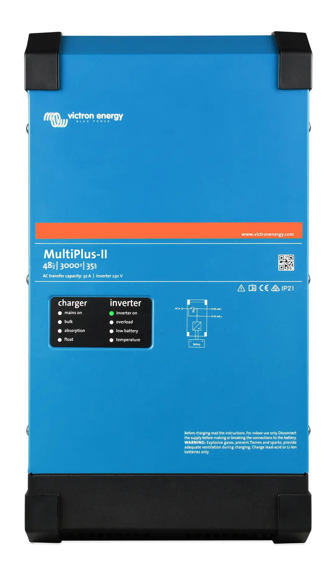 Victron Energy MultiPlus-II 48/3000/35-50 120V Inverter/Charger (UL Certified) - Part P482305102