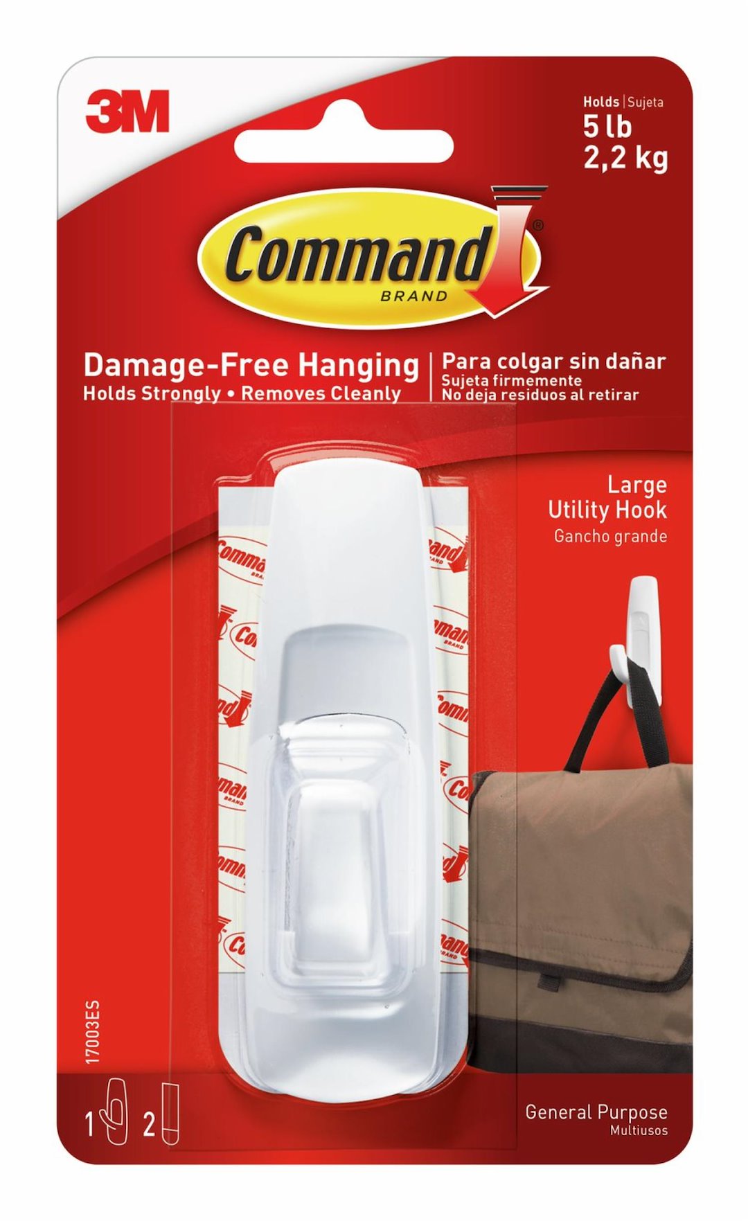 3M Command Large Utility Hooks, 17003ES, 3-Pack