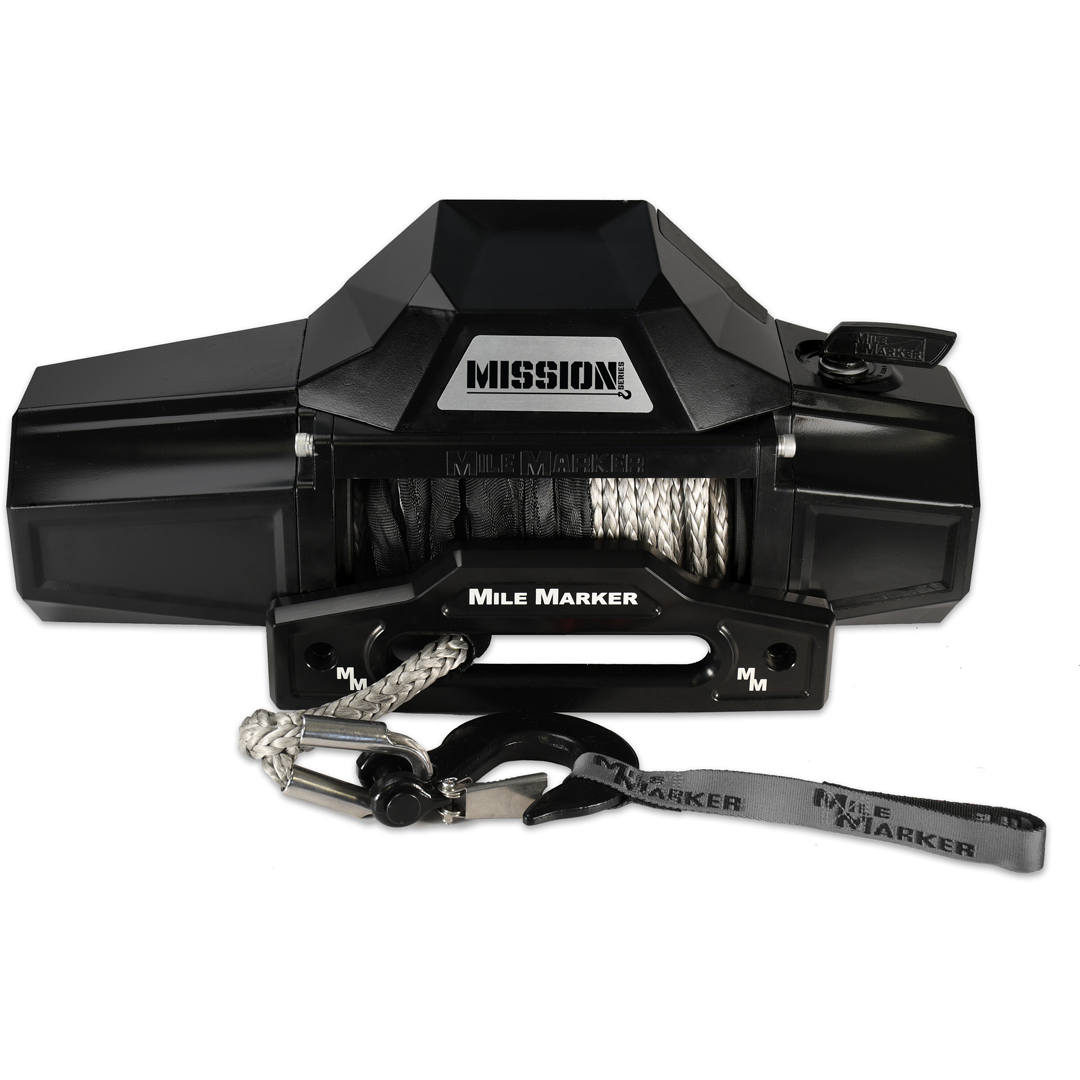 MileMarker Mission 8K Capacity Winch with Synthetic Rope - Heavy-Duty Off-Road Recovery Winch