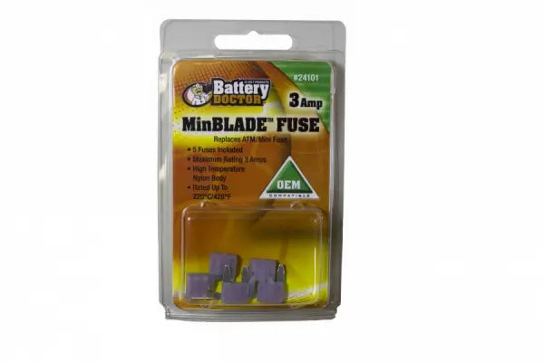 WIRTHCO 24101 Min Blade Fuse - 3 Amp for Reliable Circuit Protection