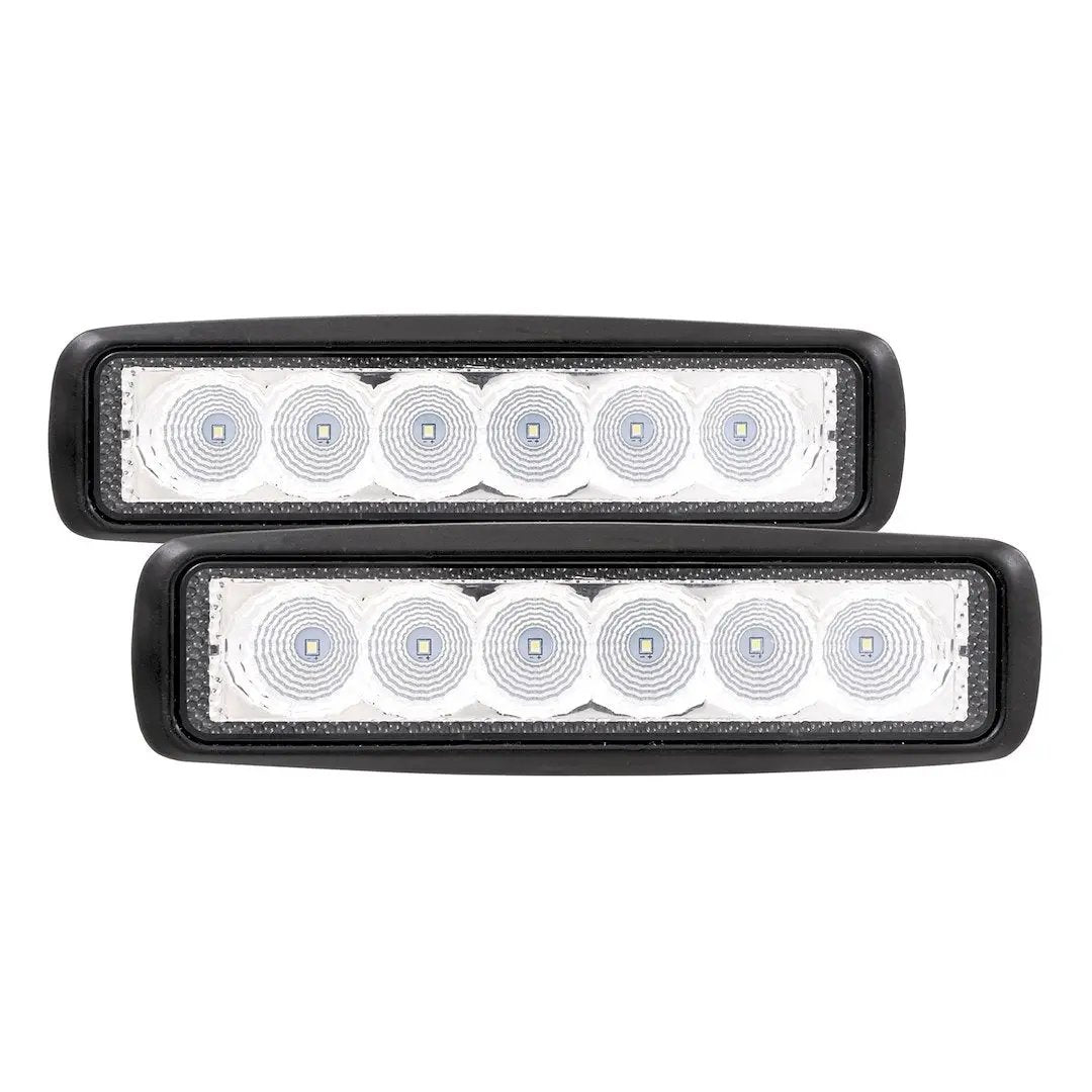 TrailFX 6SRUTLF2 6-Inch Utility 6x3W Flood Pair - Compact LED Work Lights by TRAILFX
