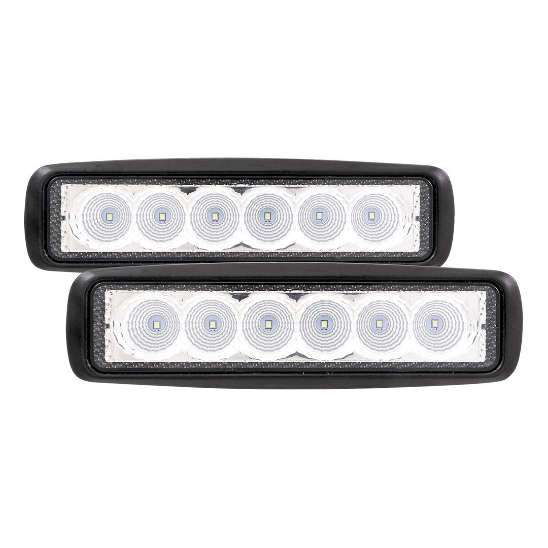 TrailFX 6SRUTLF2 6-Inch Utility 6x3W Flood Pair - Compact LED Work Lights