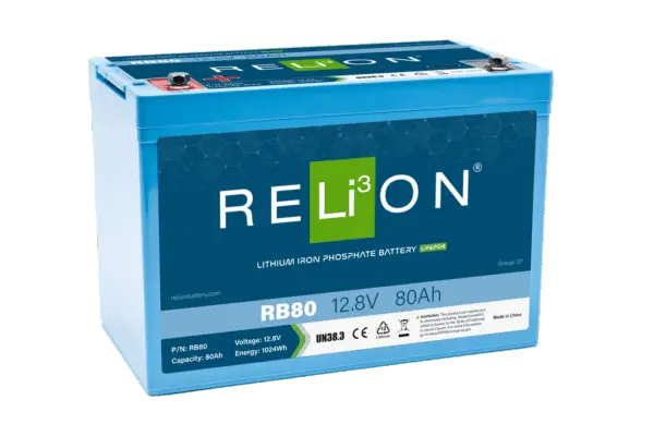 Relion RB80 12.8V 80Ah Lithium Iron Phosphate (LiFePO4) Battery
