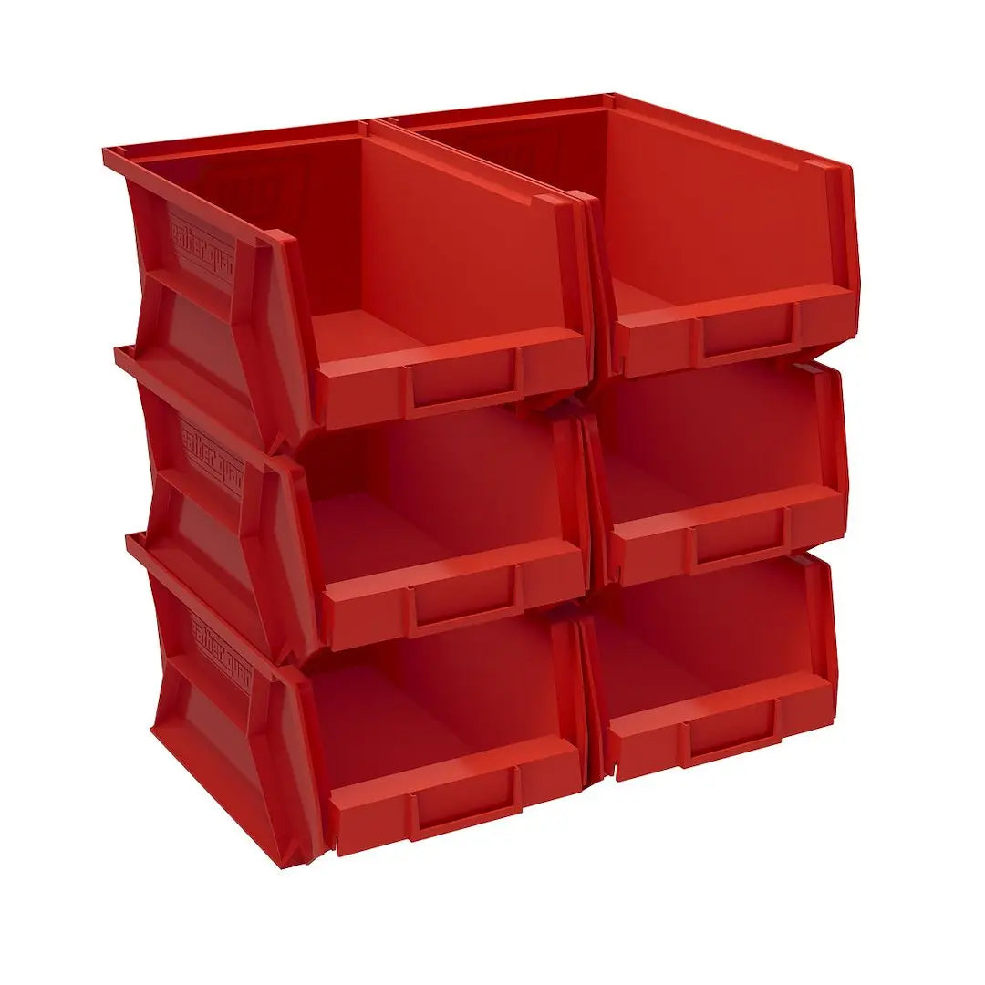 WeatherGuard 9859702 Red Storage Bins, 6 Pack – 6in x 7.8in x 15.4in