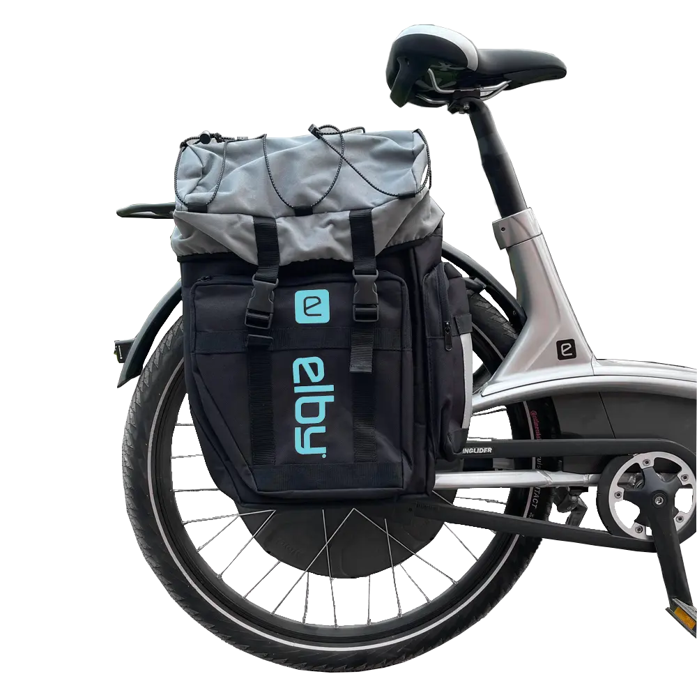 Elby Bikes E08158 Pannier Bag with Malibu Blue Logo - Black