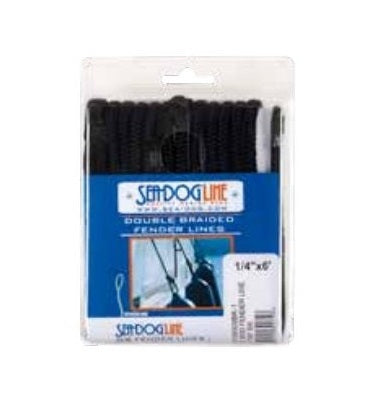 Sea Dog Double Braided Fender Line 1/4" – Durable Marine Rope for Boat Fendering