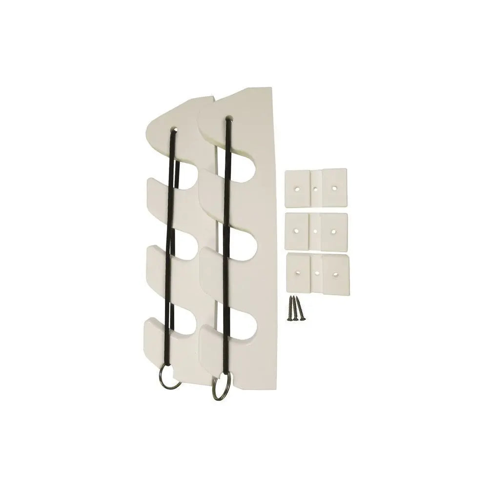 Taco Metals P03133W White 3-Rod Bungee Rod Rack for Marine and Garage Storage