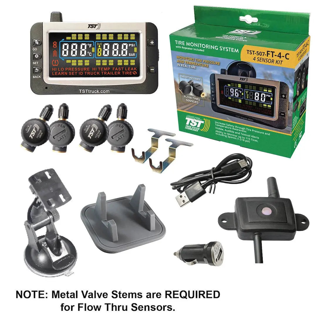 TRUCK SYSTMS TST507FT4C 507 TPMS with 4 Flow Thru Sensors - Tire Pressure Monitoring System