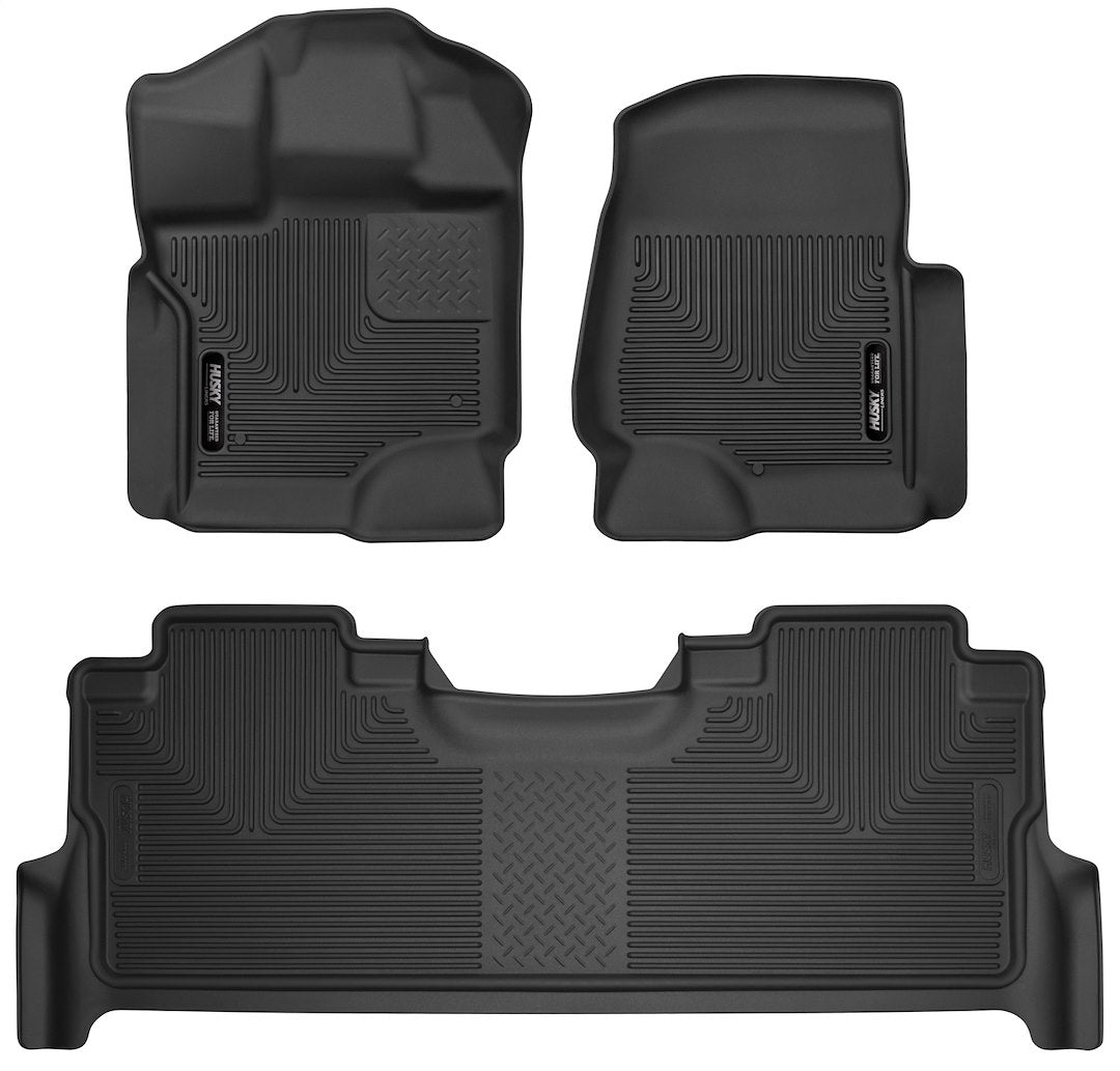 HUSKYLINER XC Front and Second Row Floor Mats for 2017-2020 Ford F-250 and F-350 Super Duty Crew Cab