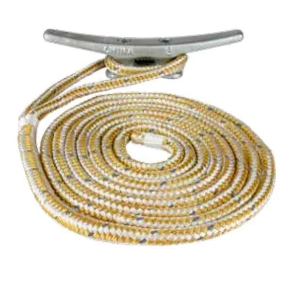 Sea Dog Double Braid Nylon Dock Line 3/8 Inch – Durable Marine Rope for Boat Mooring and Anchoring