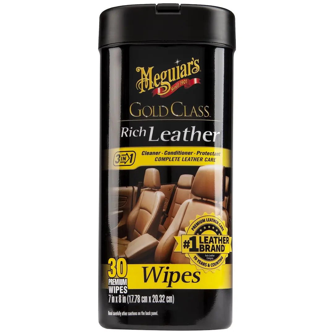 Meguiar's Wax G10900 Gold Class Rich Leather Wipes for Premium Leather Care