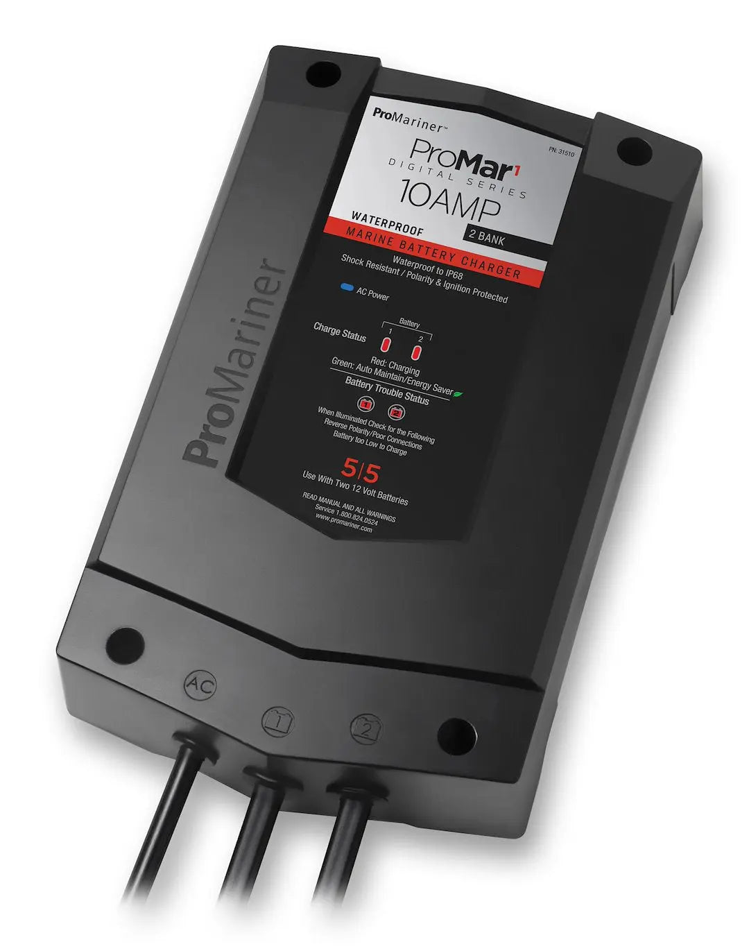 PRO MARINER PROMAR 1 DS Marine Battery Charger BC10 AMP with 2 Outputs