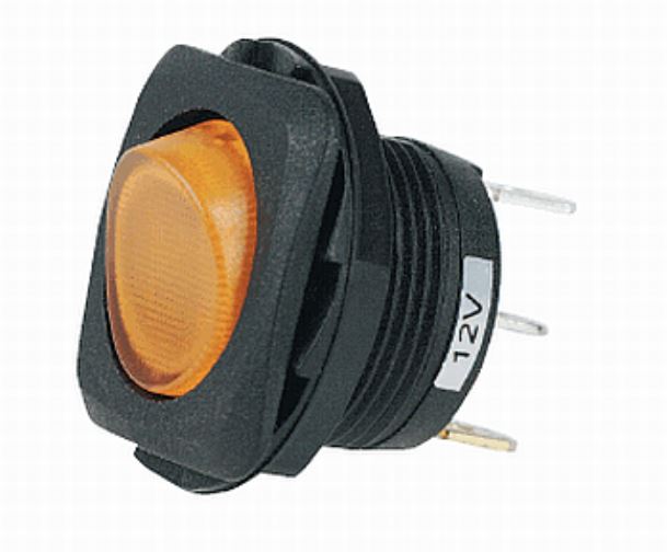 Hella SWTCH SPST RCKR LED AM - Single Pole Single Throw Rocker Switch with LED Indicator