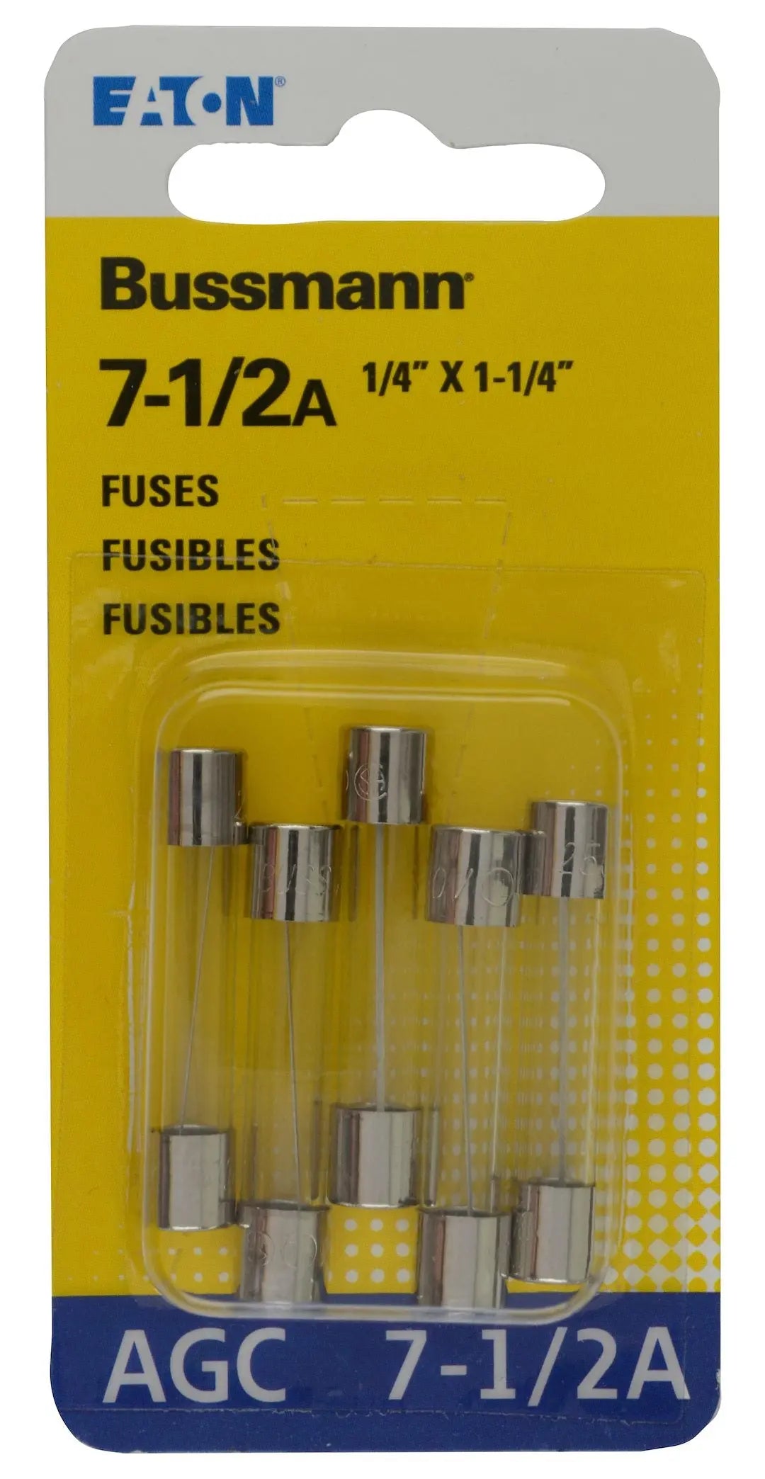 BUSSMANN BPAGC712RP 5-Pack of AGC7-1/2 Fuses for Reliable Circuit Protection