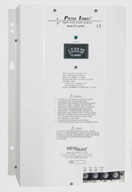 Newmar PT2495U 24V 95A Phase 3 Battery Charger for RVs and Marine Applications