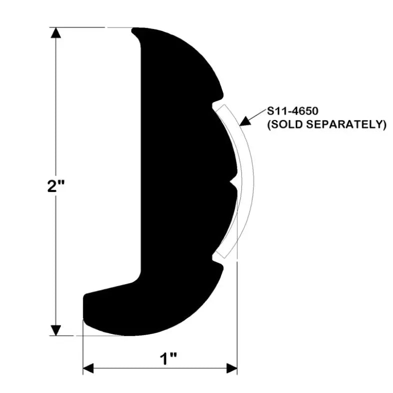 Taco Metals Rigid Rub Rail Black 20 ft - Durable Marine Grade Fencing