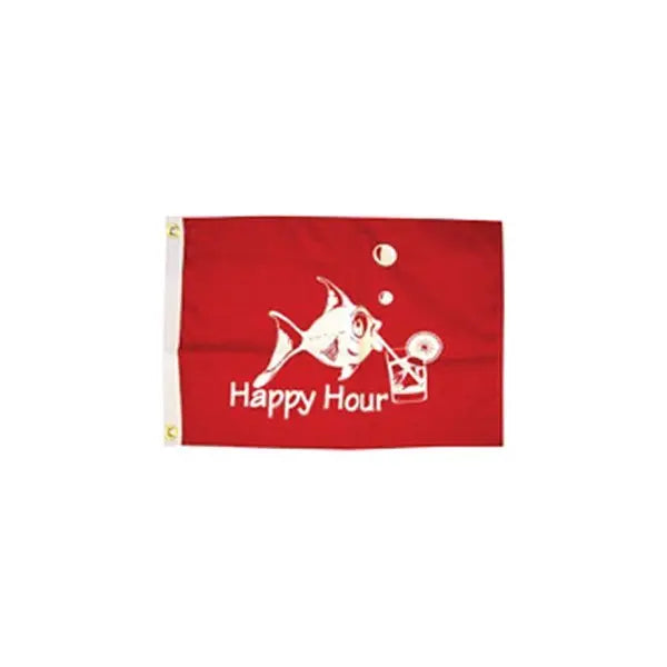 TaylorMade 12' x 18' Happy Hour Flag - Durable Outdoor Banner for Events and Promotions