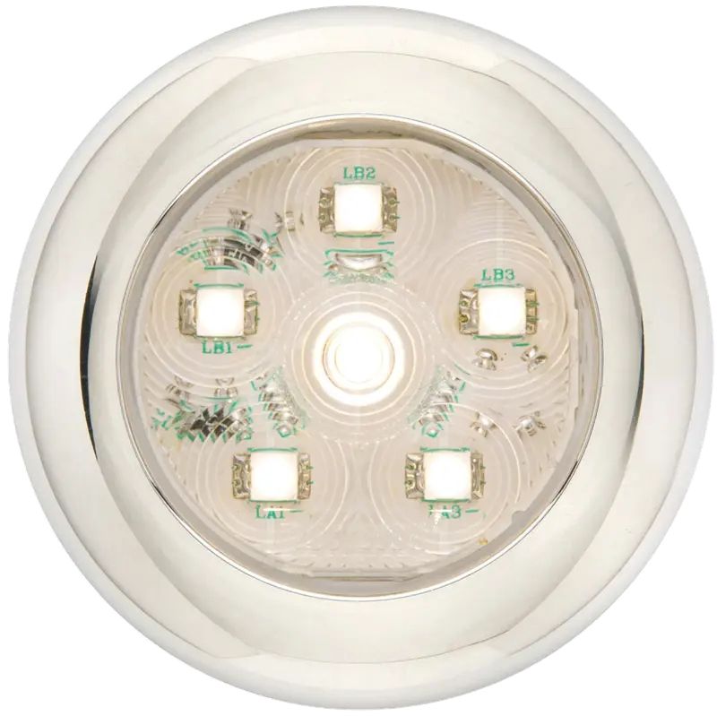 Optronics UCL60CBP LED Round Utility Light with 6 Diodes, Clear Lens