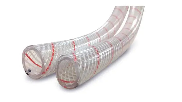SIERRAMARINE 1/2 inch Clear PVC Pipe with Red Tracer, 250 Feet Length