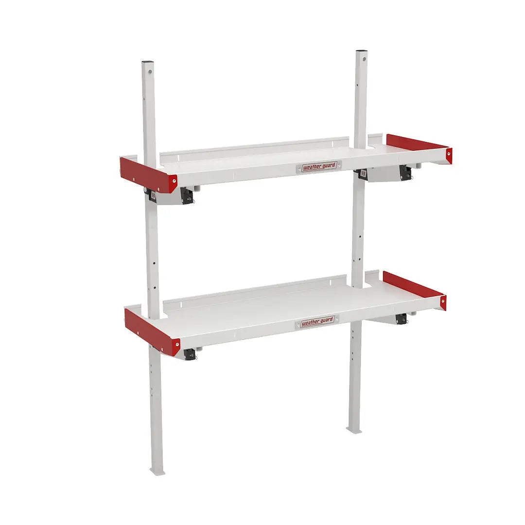 WeatherGuard 48-Inch Folding Shelf – Durable Steel Storage Shelf for Workbenches and Garages