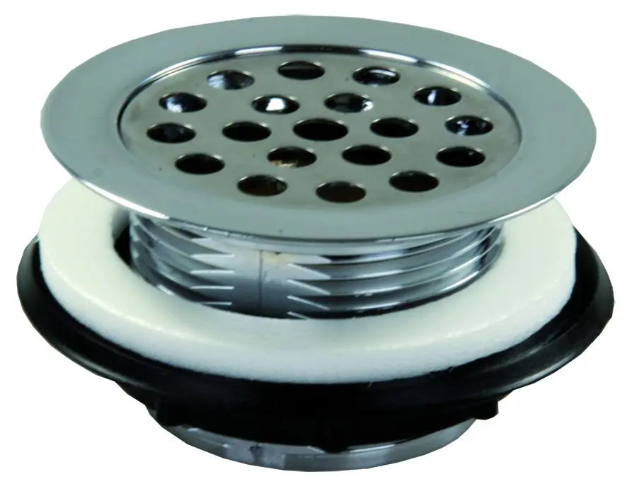 JR Products Part Number 95175 Plastic Shower Strainer with Shower Grid Chrome Finish