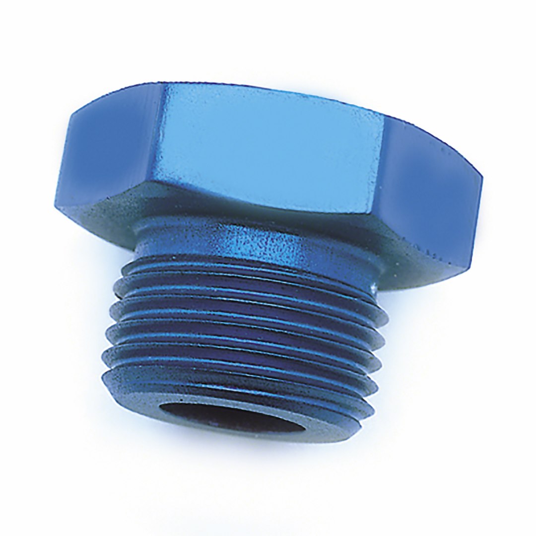 SpeedFX -6AN Blue Steel Straight Thread O-Ring Plug (Part #560614)