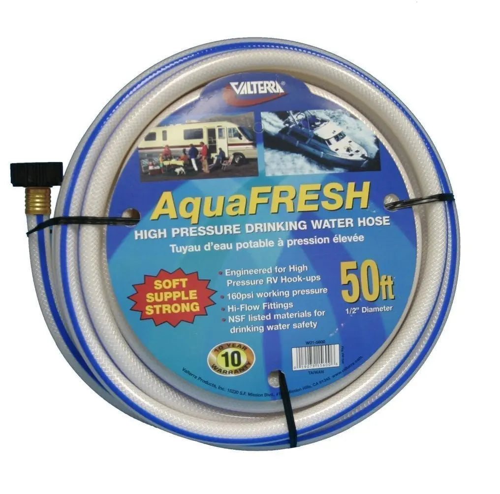 Valterra LLC Water Hose 1/2 Inch x 50 Feet, White - Model W015600