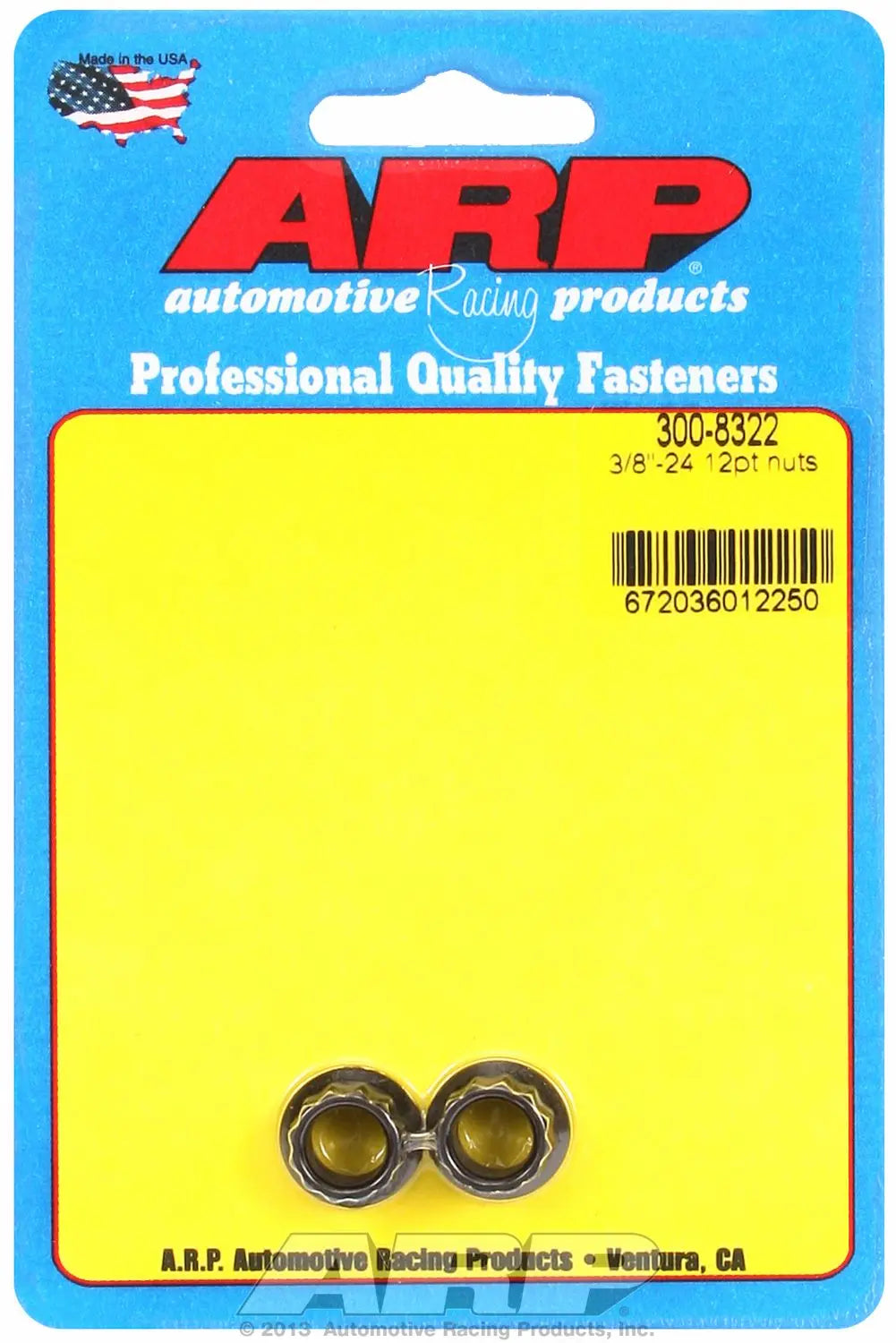 ARP 4008302 3/8-24 Stainless Steel 12-Point Nut